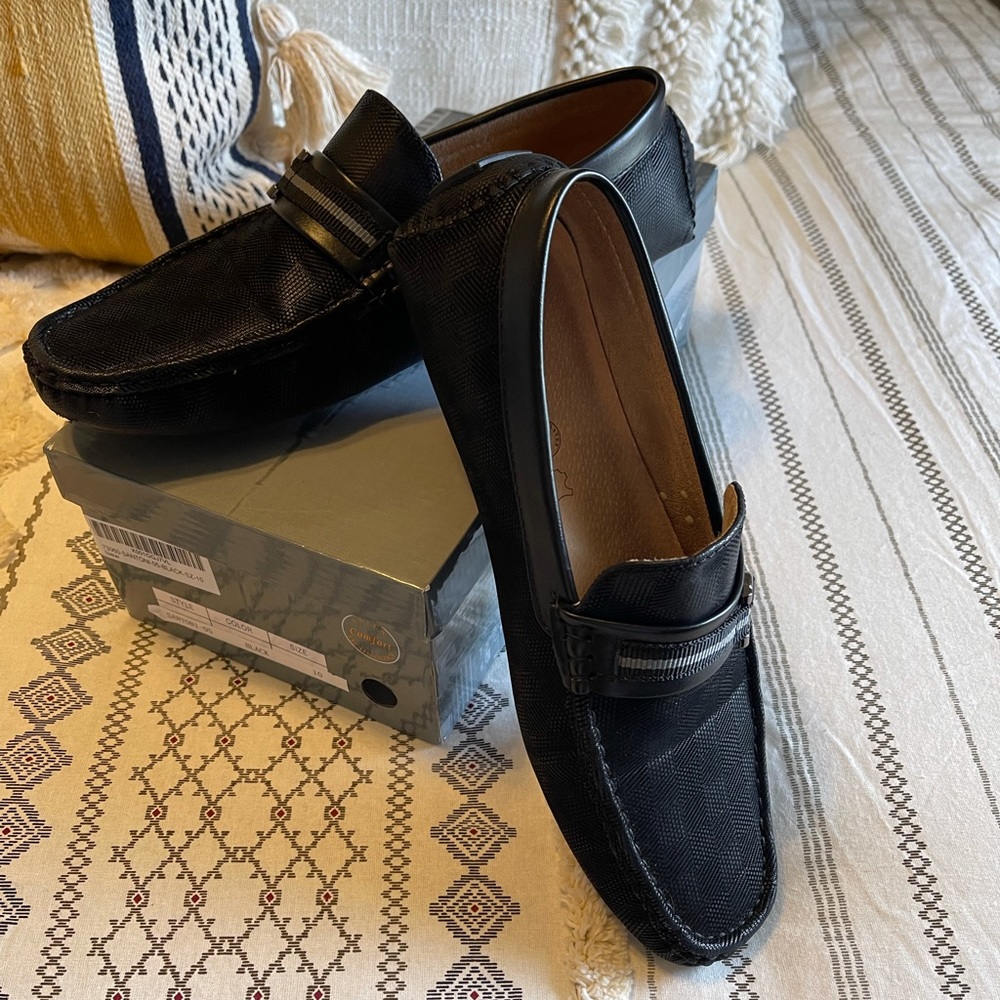 Men’s black Bruno Marc driving shoes